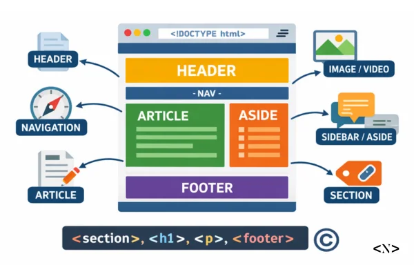 HTML semantic structure web development